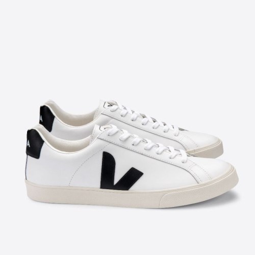 Veja Esplar Leather Mens Trainers White/Black UK 59478